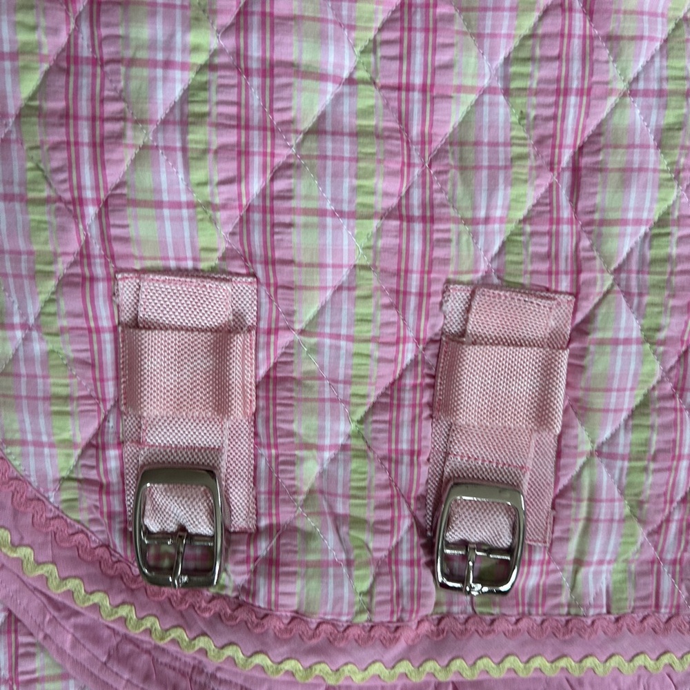 Cozy Pink and Green Plaid Pet Blanket
